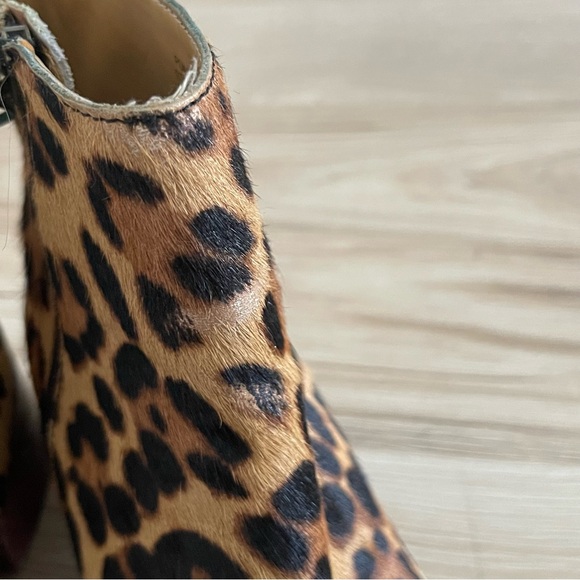 J. Crew Leopard Print Calf Hair Ankle Boots - Picture 7 of 9